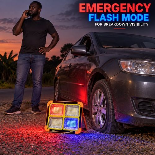 🇬🇭🚨 Power Out? 💥One Light. So Many Uses! 💡 Portable 4-Panel LED Light ☀️ Solar + USB Charging 🔋 Phone Backup Power 🚨 5 Modes Including Warning Flash 🏠 Home Blackouts | 🏕️ Camping | 🔧 Night Repairs