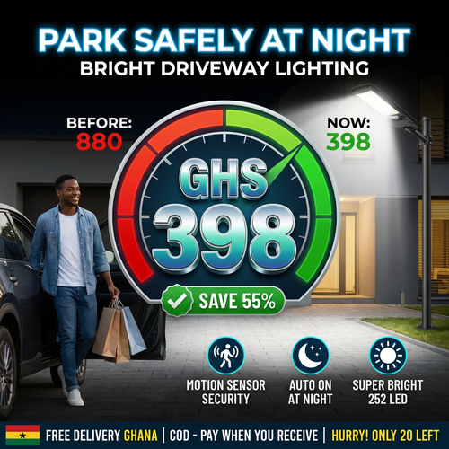 🇬🇭 Keep your home and yard safe tonight! 🚨🇬🇭 All-in-One Solar Street Light | No Electricity Needed ❌💰 | Waterproof & Lightning Protection 🌧️⚡ — Auto On at Dusk — Perfect for Home, Yard & Village 🏡
