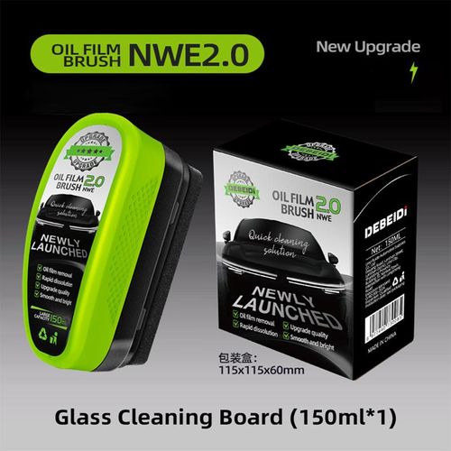 Automotive Car Oil Film Cleaning Brush,150ml Glass Oil Film Remover for Car Window,Windshield Brush for Car Care