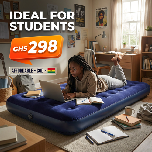 🇬🇭🔥 Ghana 🛏️ Premium Thick Flocked Air Mattress ✨🛏️ Super comfortable sleep anywhere ✨ Anti-moisture & waterproof 🌧️ Ideal for camping and home use 💖 Ultra-lightweight 💨 Easy folding 🎒 Ideal for travel, camp and floor 🌿