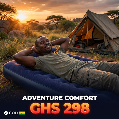 🇬🇭🔥 Ghana 🛏️ Premium Thick Flocked Air Mattress ✨🛏️ Super comfortable sleep anywhere ✨ Anti-moisture & waterproof 🌧️ Ideal for camping and home use 💖 Ultra-lightweight 💨 Easy folding 🎒 Ideal for travel, camp and floor 🌿