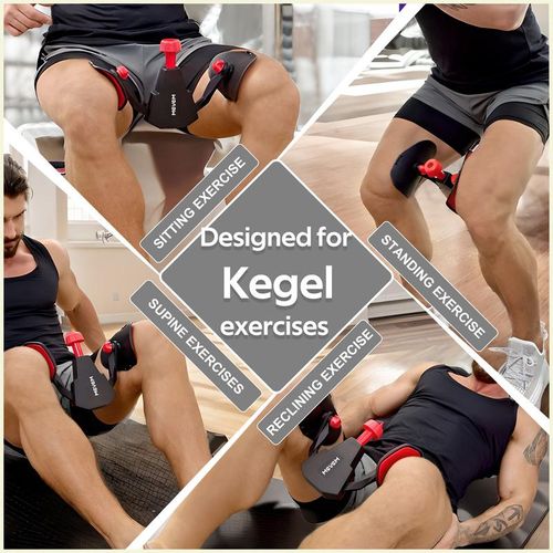 New Premium Version-Adjustable Kegel Exerciser for Men, Pelvic Floor Muscle Rehabilitation Trainer, Inner Thigh Exercise Equipment, Pilates for Home Workout, Hips Exercise Under the Table, with Band, for Men Women Healthcare Tool