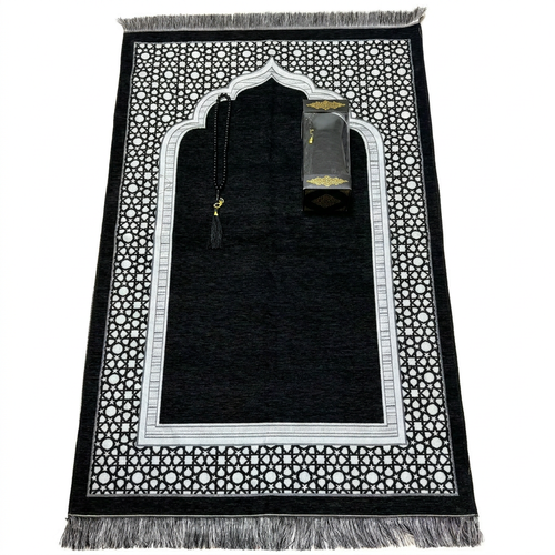 🇬🇭🔥 Ghana 🛏️ Premium Muslim Prayer Mat Set ✨🛏️ Beautiful 70x110cm rug ✨ With Tasbih beads 🌧️ Ideal for home, travel and daily prayer 💖 Luxury gift box 💨 Lightweight 🎒 Ideal for Eid, Ramadan and family 🌿