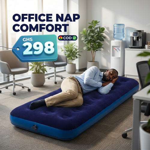 🇬🇭🔥 Ghana 🛏️ Premium Thick Flocked Air Mattress ✨🛏️ Super comfortable sleep anywhere ✨ Anti-moisture & waterproof 🌧️ Ideal for camping and home use 💖 Ultra-lightweight 💨 Easy folding 🎒 Ideal for travel, camp and floor 🌿