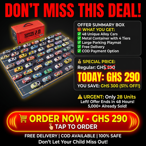 🔥 WOW! Big Container Toy Car Gift Set 🚗🚗🚗 |🎁 48 Alloy Pull-Back Cars for Kids🚗💥 Big Value Toy Car Set  |🎁 Parents Love It, Kids Enjoy It! 🚗🏁|Pay on Delivery in Ghana 🇬🇭