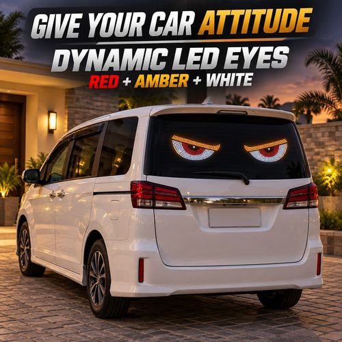 🔥 Give Your Ride Attitude! 👀 Dynamic LED Devil Eyes Pair | 11 Modes, 5V USB, One-Button Control & 4m Cable | Adhesive Window Decor for Parked Displays 🚘 Red + Amber + White | Blue