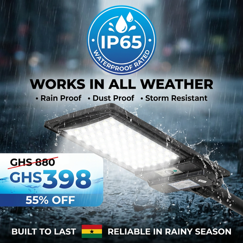 🇬🇭 Keep your home and yard safe tonight! 🚨🇬🇭 All-in-One Solar Street Light | No Electricity Needed ❌💰 | Waterproof & Lightning Protection 🌧️⚡ — Auto On at Dusk — Perfect for Home, Yard & Village 🏡