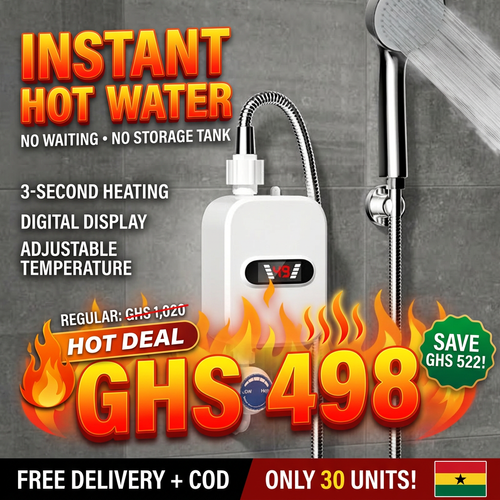 🇬🇭 Accra Hot Water Magic | 🔥🚿 — Hot Water in 3 Seconds ⚡ — Energy Saving & Compact 💰 — Hot & Cold Mode ❄️🔥 — Perfect for Home & Bathroom 🏠 — Easy Wall Installation 🔧