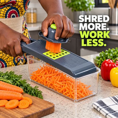 🇬🇭🔥 Ghana Kitchen Essential! 16-Piece Multifunction Vegetable Slicer & Chopper 🥗🥕🥔 | Dicer, Julienne Cutter, Grater & Shredder Set 🏠🔪✨