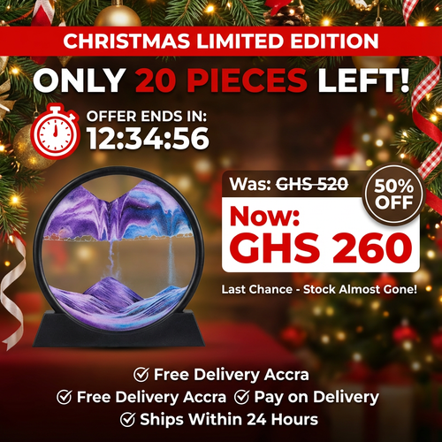 🔥 GhanaGoods —⏳Moving Sand Art Decor – Relaxing Flow Design for Your Home 🏠💜🌟