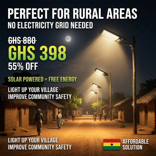 🇬🇭 Keep your home and yard safe tonight! 🚨🇬🇭 All-in-One Solar Street Light | No Electricity Needed ❌💰 | Waterproof & Lightning Protection 🌧️⚡ — Auto On at Dusk — Perfect for Home, Yard & Village 🏡