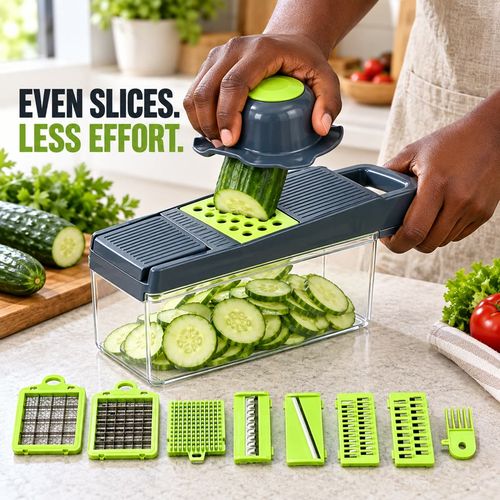 🇬🇭🔥 Ghana Kitchen Essential! 16-Piece Multifunction Vegetable Slicer & Chopper 🥗🥕🥔 | Dicer, Julienne Cutter, Grater & Shredder Set 🏠🔪✨