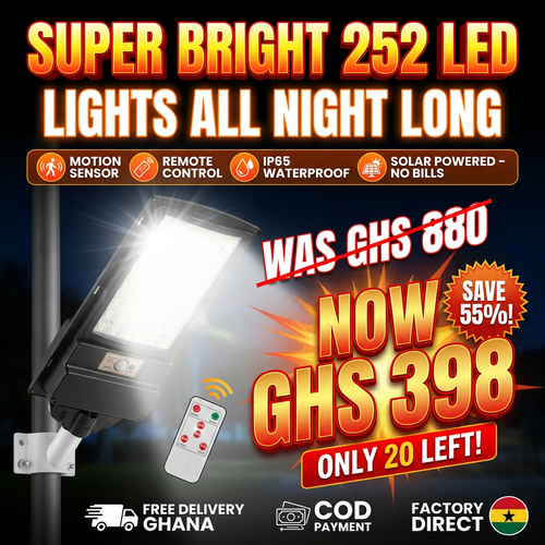 🇬🇭 Keep your home and yard safe tonight! 🚨🇬🇭 All-in-One Solar Street Light | No Electricity Needed ❌💰 | Waterproof & Lightning Protection 🌧️⚡ — Auto On at Dusk — Perfect for Home, Yard & Village 🏡