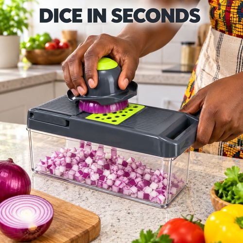 🇬🇭🔥 Ghana Kitchen Essential! 16-Piece Multifunction Vegetable Slicer & Chopper 🥗🥕🥔 | Dicer, Julienne Cutter, Grater & Shredder Set 🏠🔪✨