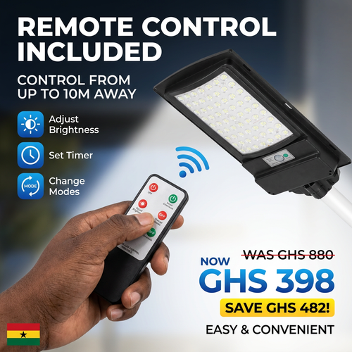 🇬🇭 Keep your home and yard safe tonight! 🚨🇬🇭 All-in-One Solar Street Light | No Electricity Needed ❌💰 | Waterproof & Lightning Protection 🌧️⚡ — Auto On at Dusk — Perfect for Home, Yard & Village 🏡
