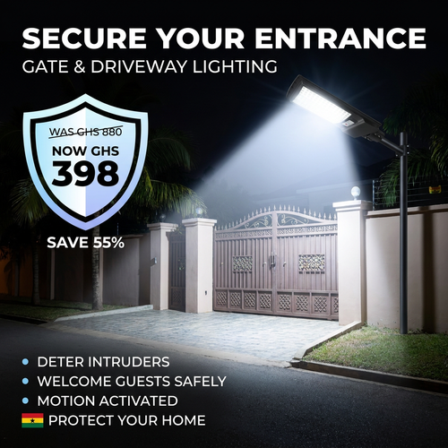 🇬🇭 Keep your home and yard safe tonight! 🚨🇬🇭 All-in-One Solar Street Light | No Electricity Needed ❌💰 | Waterproof & Lightning Protection 🌧️⚡ — Auto On at Dusk — Perfect for Home, Yard & Village 🏡
