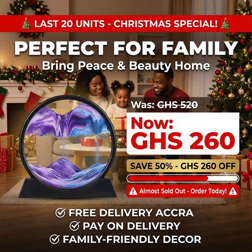 🔥 GhanaGoods —⏳Moving Sand Art Decor – Relaxing Flow Design for Your Home 🏠💜🌟