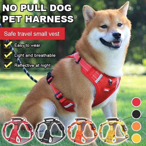 Pet Dog Harness No Pull Fabric Breathable and Reflective Soft Chest Strap Vest Harness Dog Collar for Small Medium Large Dogs