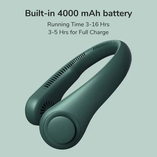 🔥🔥2025New digital display neck fan usb rechargeable lazy outdoor sports convenient leafless neck mute small fan