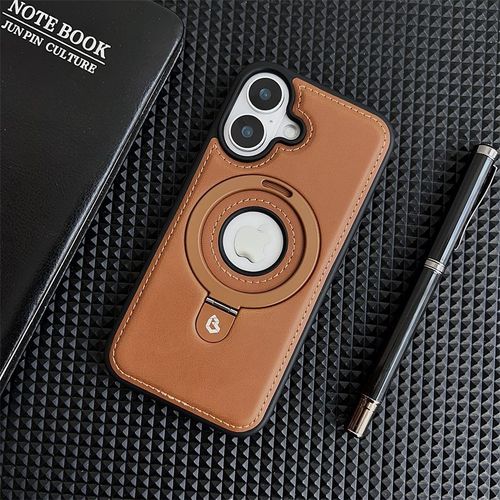 Luxurious Magnetic PU Leather Stand iPhone Case (12–16 Series) | MagSafe Wireless Charging | Premium Leather Cover Ghana