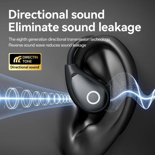 Open-Ear TWS Headphones with LCD Touch Screen, 60H Battery & Directional Sound (Bluetooth 5.4)