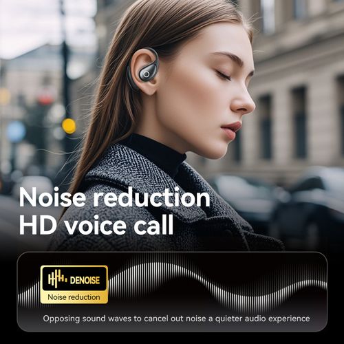 Open-Ear TWS Headphones with LCD Touch Screen, 60H Battery & Directional Sound (Bluetooth 5.4)