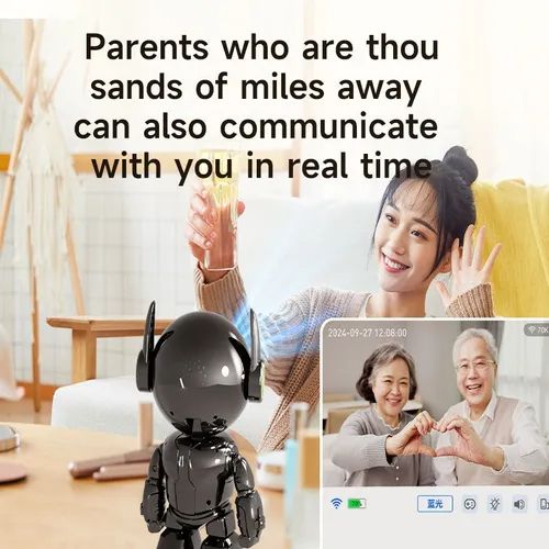 Black Robot Surveillance Camera – Smart Home Security Camera with Motion Detection