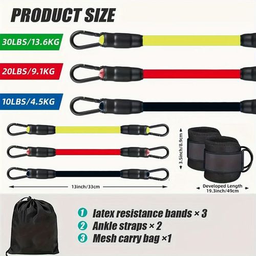 5-Piece Adjustable Ankle Resistance Band Set for Fitness & Yoga Accra Next-Day Delivery 🚚 | Cash on Delivery 💰
