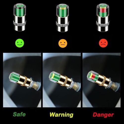 8PCS Automotive Pressure Monitor Valve Caps - For Mid-Duty, Compact & Motorcycles, Bicycles - Compatible with Tire Pressure Monitoring (Copper Core)