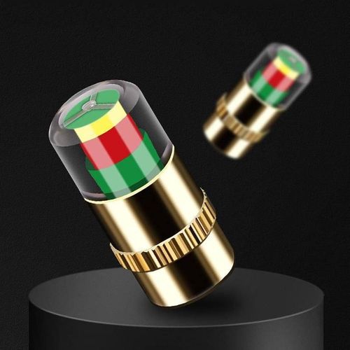 8PCS Automotive Pressure Monitor Valve Caps - For Mid-Duty, Compact & Motorcycles, Bicycles - Compatible with Tire Pressure Monitoring (Copper Core)