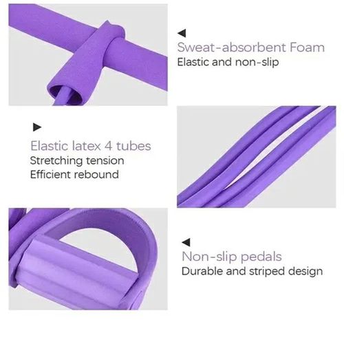 Pedal Resistance Band– 4 Tube Pedal Ankle Puller for Home Workout, Yoga & Strength Training