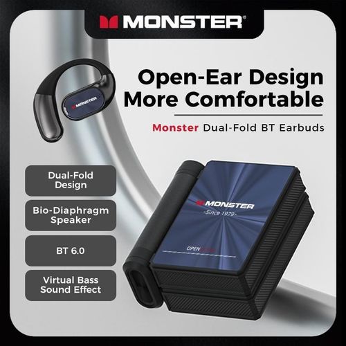 Monster AC530 Open-Ear Headset – Noise-Canceling Mic, 100H Battery, Bluetooth 6.0, IPX5 Sweatproof, Accra Next-Day Delivery 🚚 | Cash on Delivery 💰