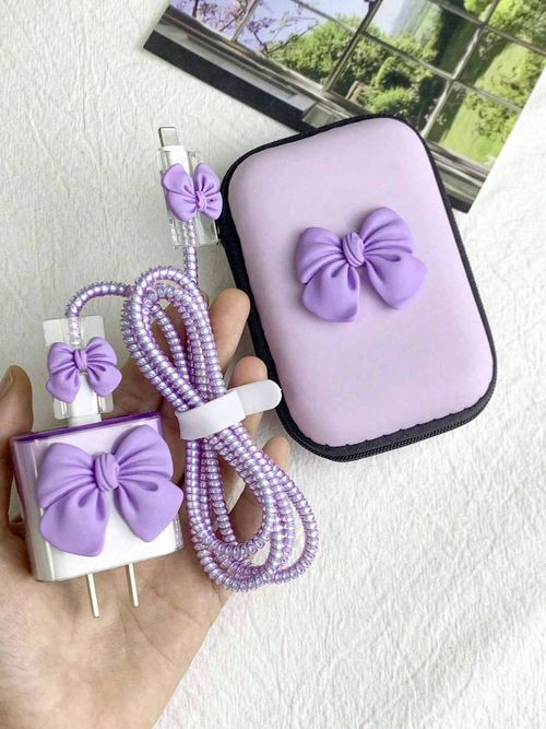 All-Round Charging Protection Set ⚡ — 20W Fast Charger + Cable Protector Kit + Stylish Storage Case 💖