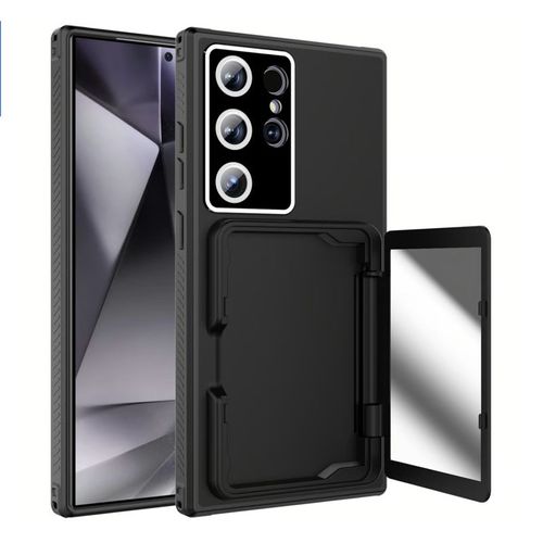Mirror Wallet Case 2 in 1 Protective Cover with Card Holder for Samsung Galaxy S25 Ultra S24 Ultra S23 Ultra S22 S21