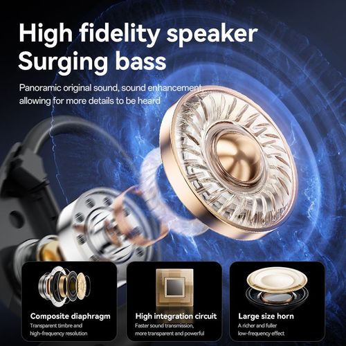 Open-Ear TWS Headphones with LCD Touch Screen, 60H Battery & Directional Sound (Bluetooth 5.4)