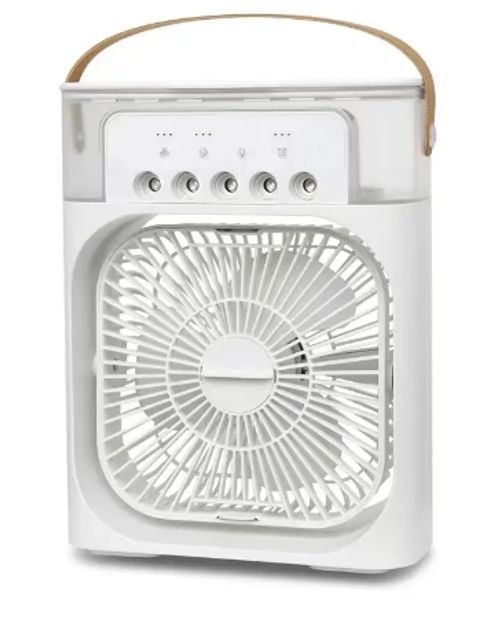 Summer Hot Sale 3-in-1 Mini Portable Plastic Air Cooler Fan with 7 Color Light Humidifier Water Air Cooler