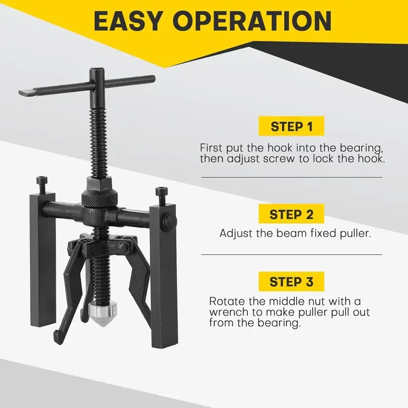 Bearing Puller, Car Inner Bearing Gear 3 Claw Puller, Handheld Tool for Automotive Repair, Automotive Repair Tools, Industrial & Machinery Maintenance