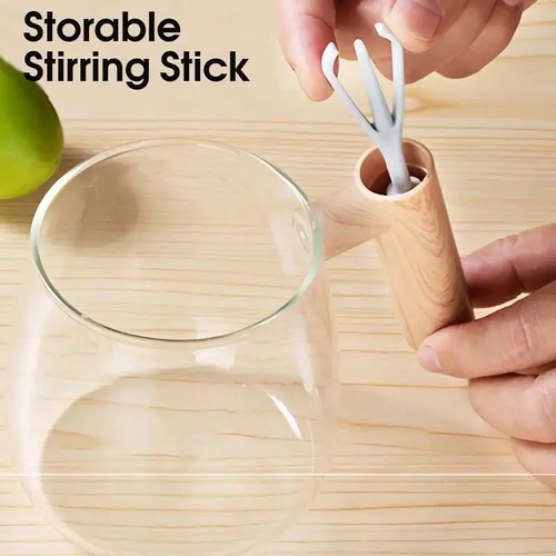 1pc Handheld Automatic Stirring Cup, Portable Coffee Stirring Cup, Electric Milkshake Mixer, Glass 400ml Coffee Stirring Cup, Tea Cup, Home Beverage Tool, Suitable For Restaurant Gym Park School Mixer Coffee Powder Mini Electric Stirrer