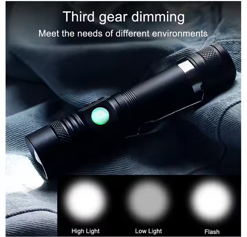 Diode Flashlight USB Rechargeable Flash Waterproof Scalable Portable Flashlight