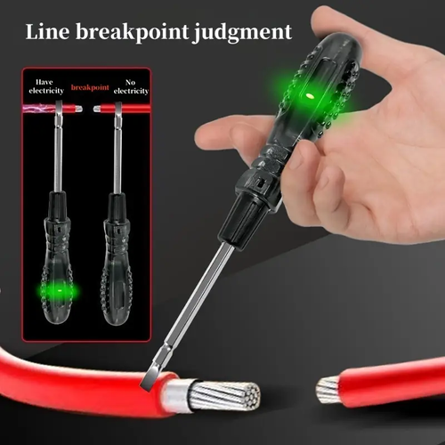 2pcs Detection Circuit Voltage Tester for Home Use with Smart Sensing, Featuring High Torque And Bright Light to Distinguish Between Neutral And Live Wires, Capable of Testing Circuit Continuity, Includes a Flathead And Ten Screwdriver Heads.