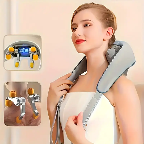 Versatile Massage Shawl with Heat - USB Rechargeable, Multi-Function Neck & Shoulder Relief Device for Back, Waist, and Neck