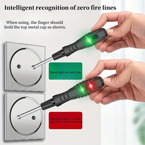 2pcs Detection Circuit Voltage Tester for Home Use with Smart Sensing, Featuring High Torque And Bright Light to Distinguish Between Neutral And Live Wires, Capable of Testing Circuit Continuity, Includes a Flathead And Ten Screwdriver Heads.