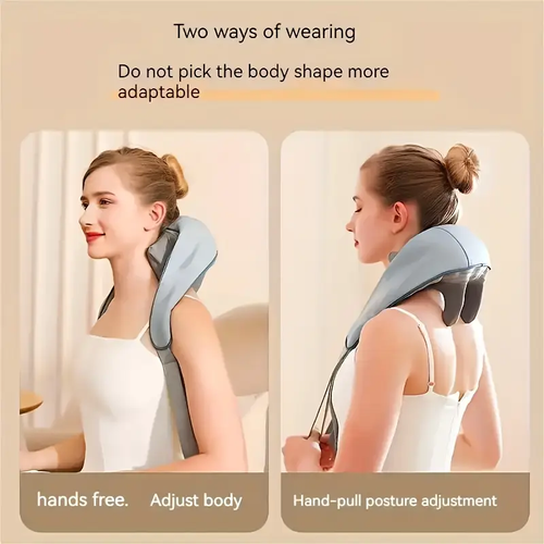 Versatile Massage Shawl with Heat - USB Rechargeable, Multi-Function Neck & Shoulder Relief Device for Back, Waist, and Neck