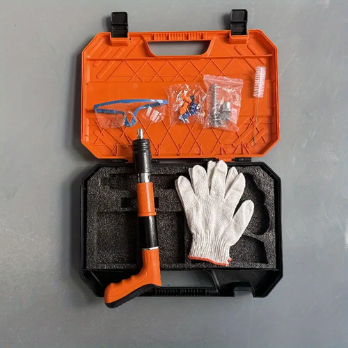 Multi-function mini nail gun kit, including pneumatic concrete nail gun, brick wall nail gun, wood nail gun for brick and cement walls, rivet gun