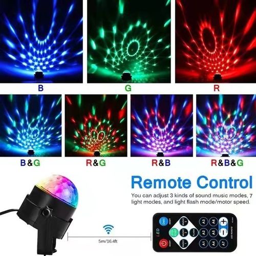 LED Rechargeable Christmas Magic Ball RGB Disco Party Flash Light DJ