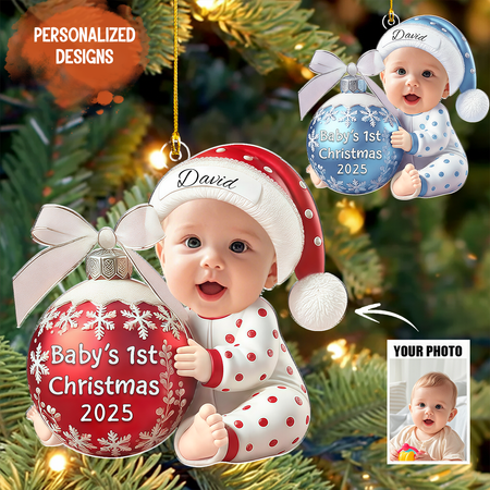 Personalized Baby First Christmas Newborn Gift Ornament