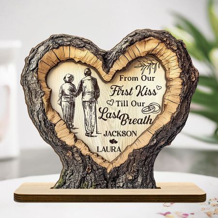 Together Until We Are Stars - Personalized 2-Layer Wood Plaque With Flat Base