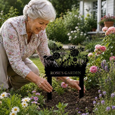 Personalized Wildflower Garden Metal Stake Sign