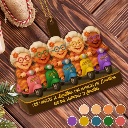 Our Laughter Is Limitless, Memories And Friendship - Personalized Custom Wood Ornament, Custom Shaped