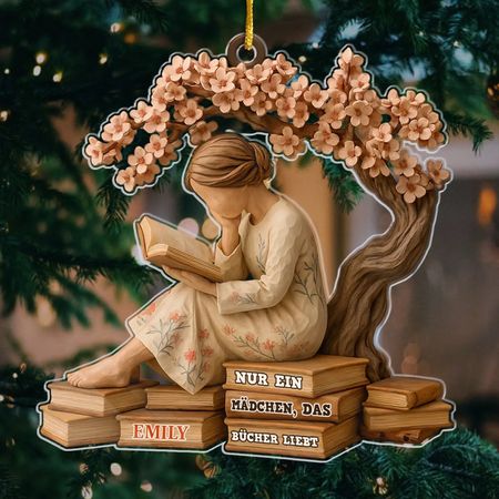 Personalized Acrylic Ornament – ​​Christmas Gifts For Book Lovers, Bibliophiles, Readers – Serenity On Every Page